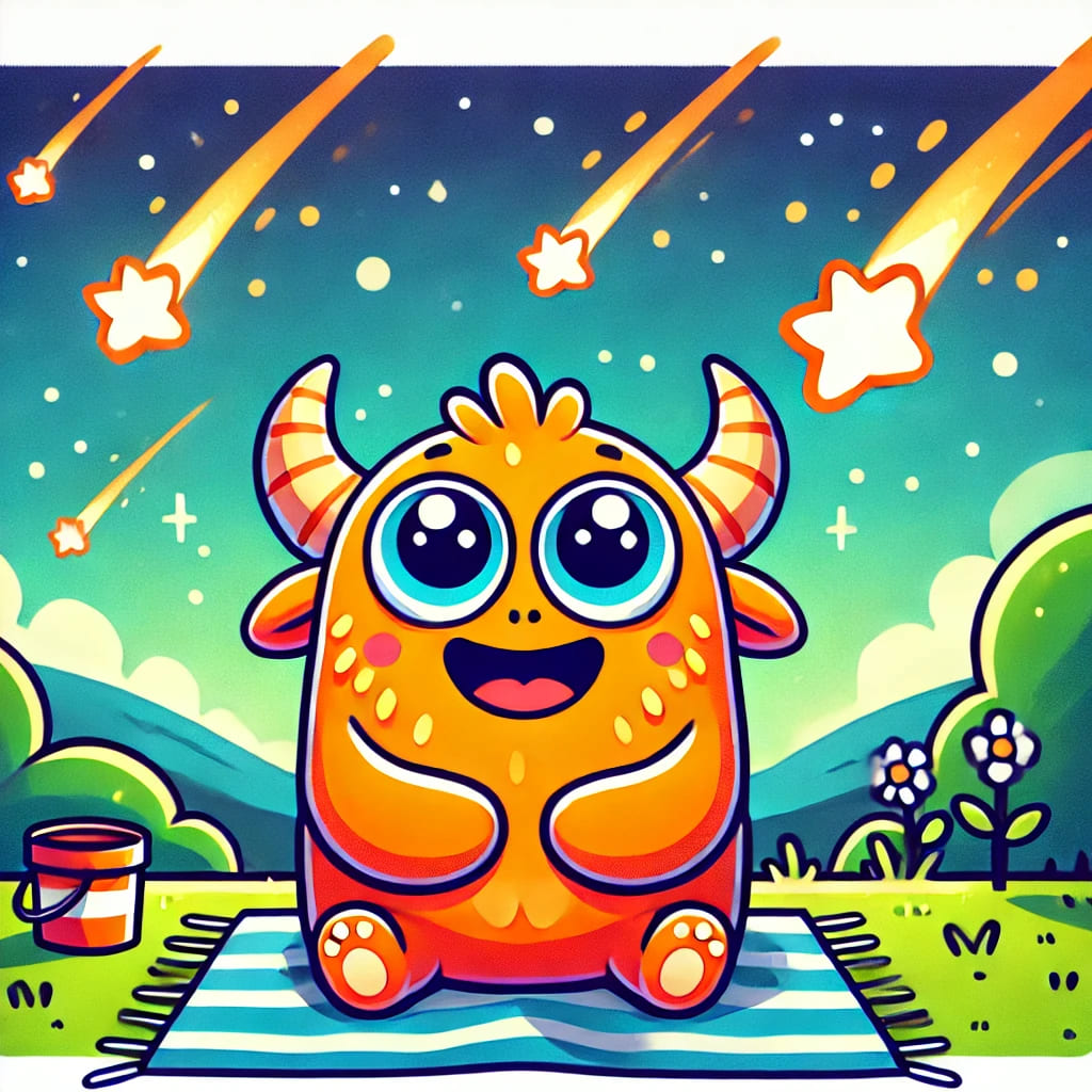 Shooting Stars During Summer monster illustration