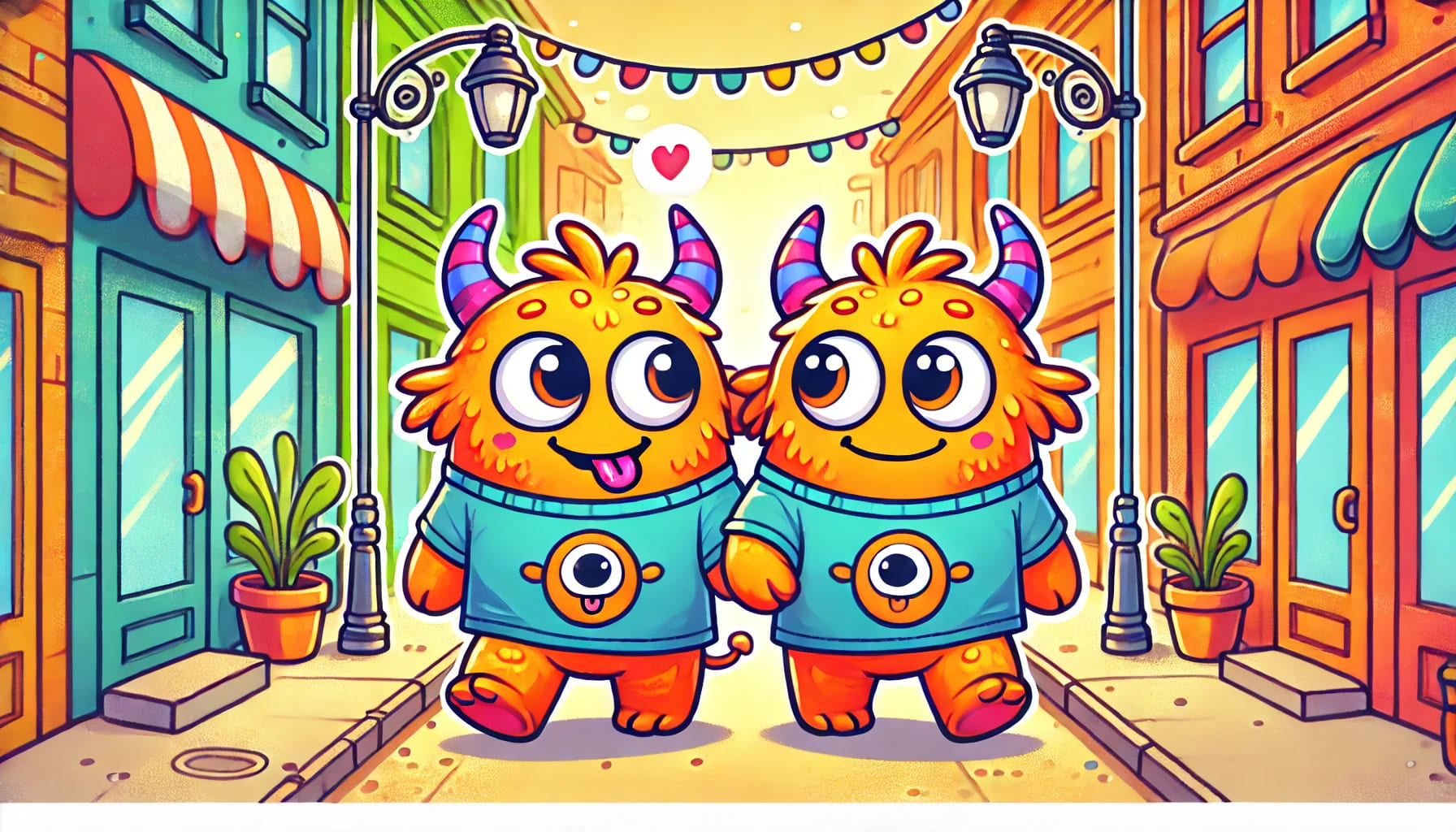 Monsters wearing same t-shirts