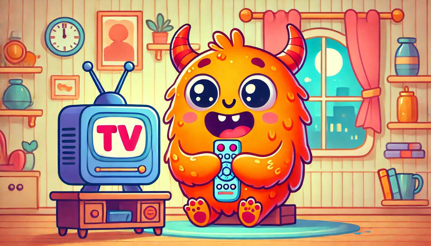 Monster watching TV